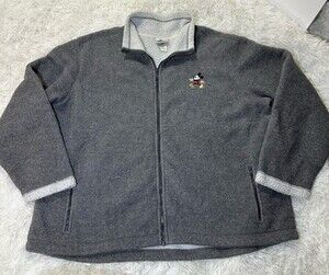 MICKEY MOUSE DISNEYLAND Resort Gray Full Zip Shearling Jacket *reaf